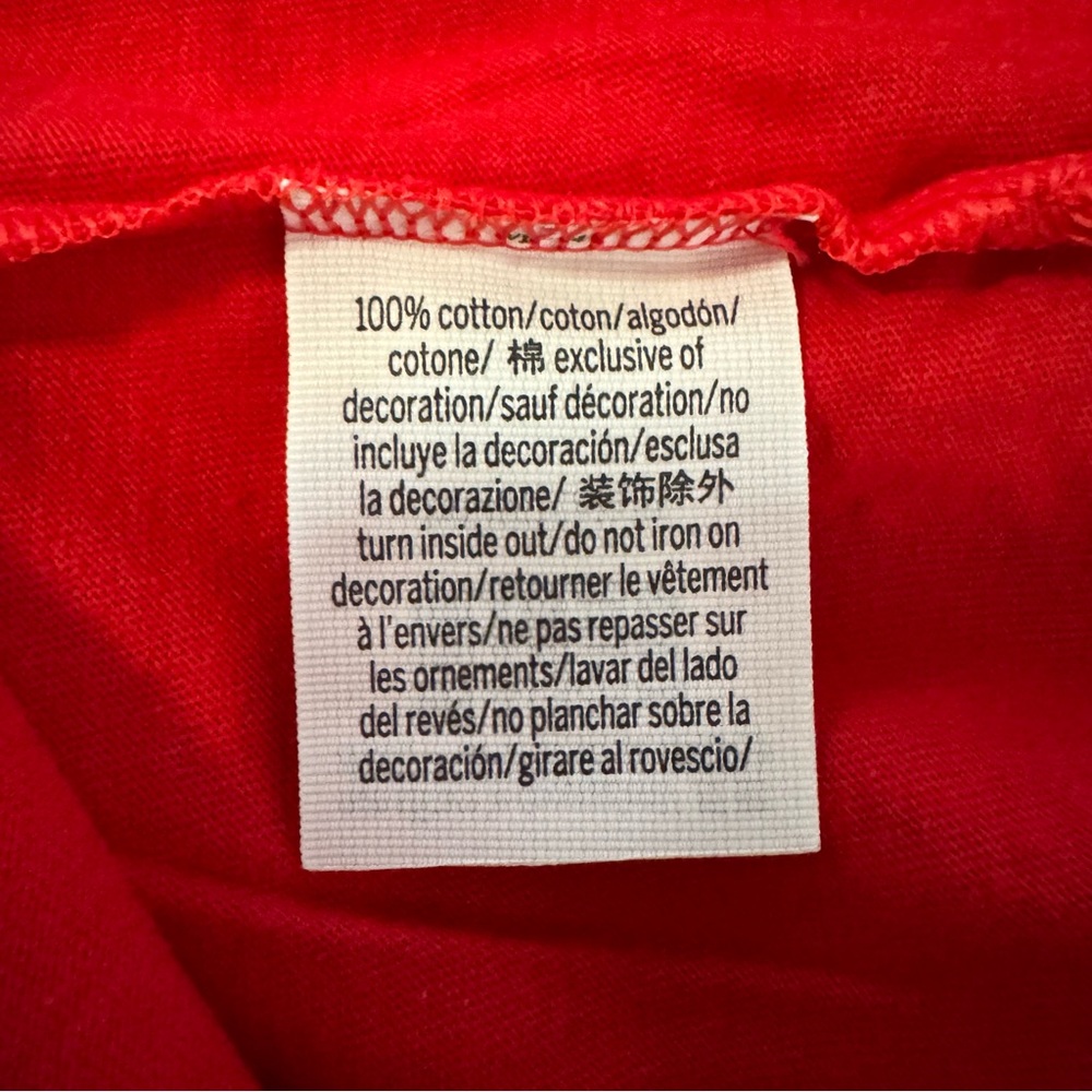 Victoria's Secret PINK Red White Short Sleeve Campus Ringer Tee Shirt Size Large - Picture 6 of 9
